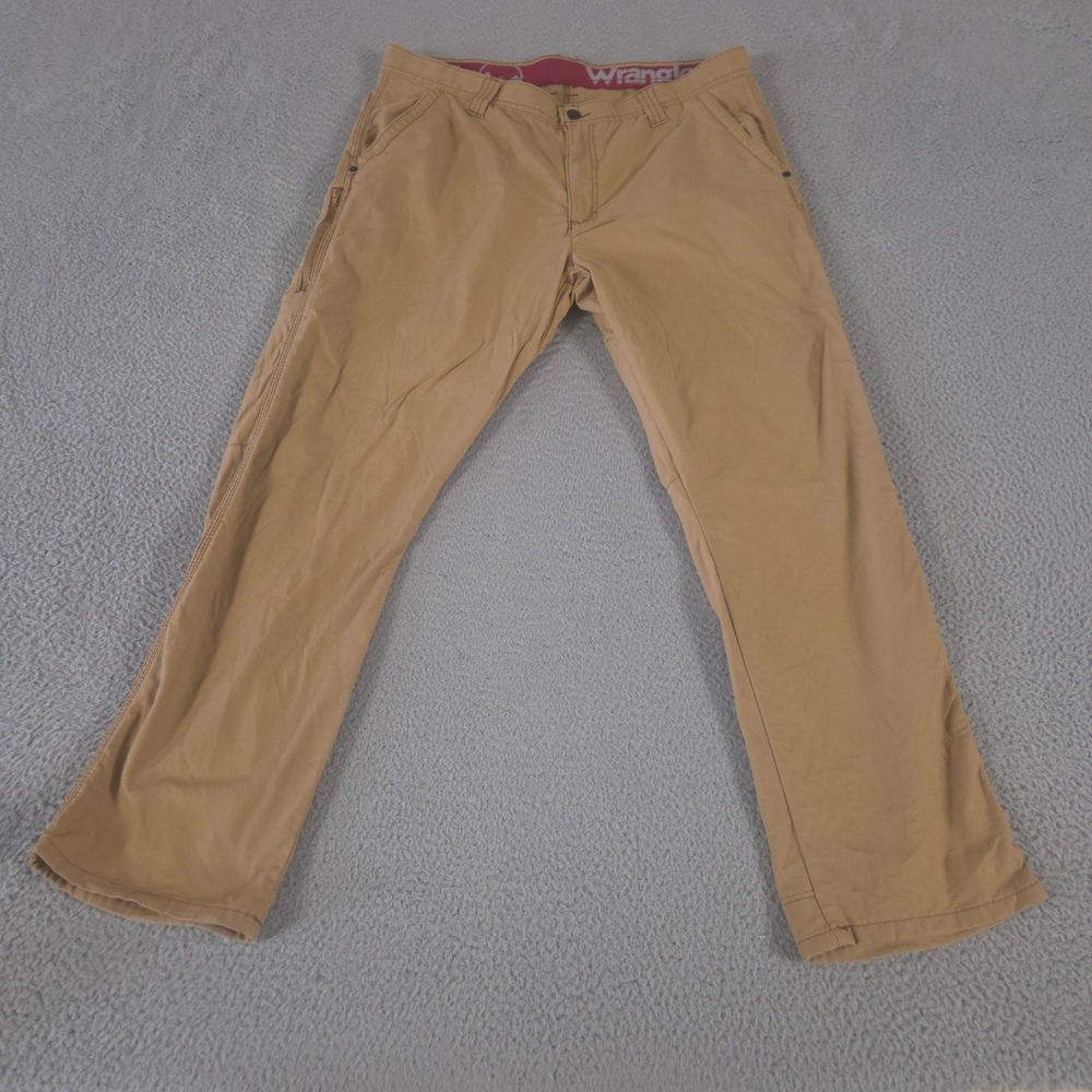 Wrangler Pant Mens 38x30 Brown ATG All Terrain Gear Straight Leg‎ Cotton Stretch